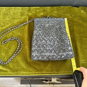Chic Silver Beaded Women's Clutch